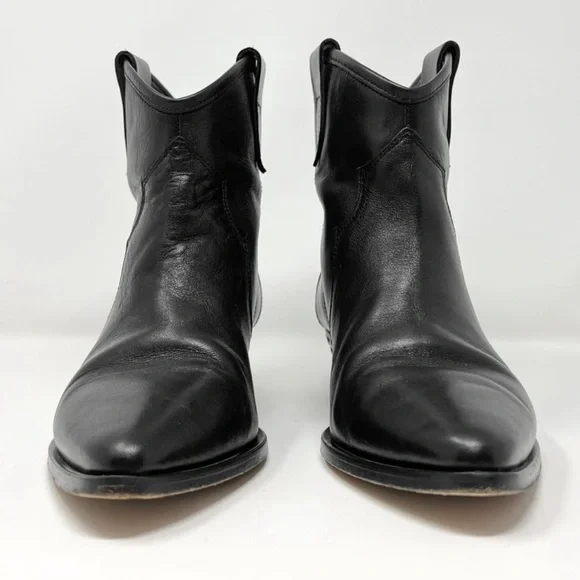 Isabel Marant Dawyna Black Leather Silver Studded Western Pointed Ankle Boots. - Picture 8 of 8